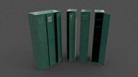 PBR School Gym Locker 03 - Green Dark