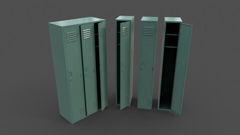 PBR School Gym Locker 03 - Green Light