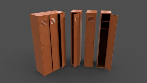 PBR School Gym Locker 03 - Orange