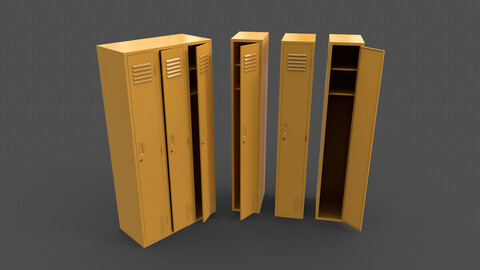 PBR School Gym Locker 03 - Yellow