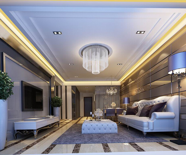ArtStation - Avant-garde luxury family living room 08 | Resources