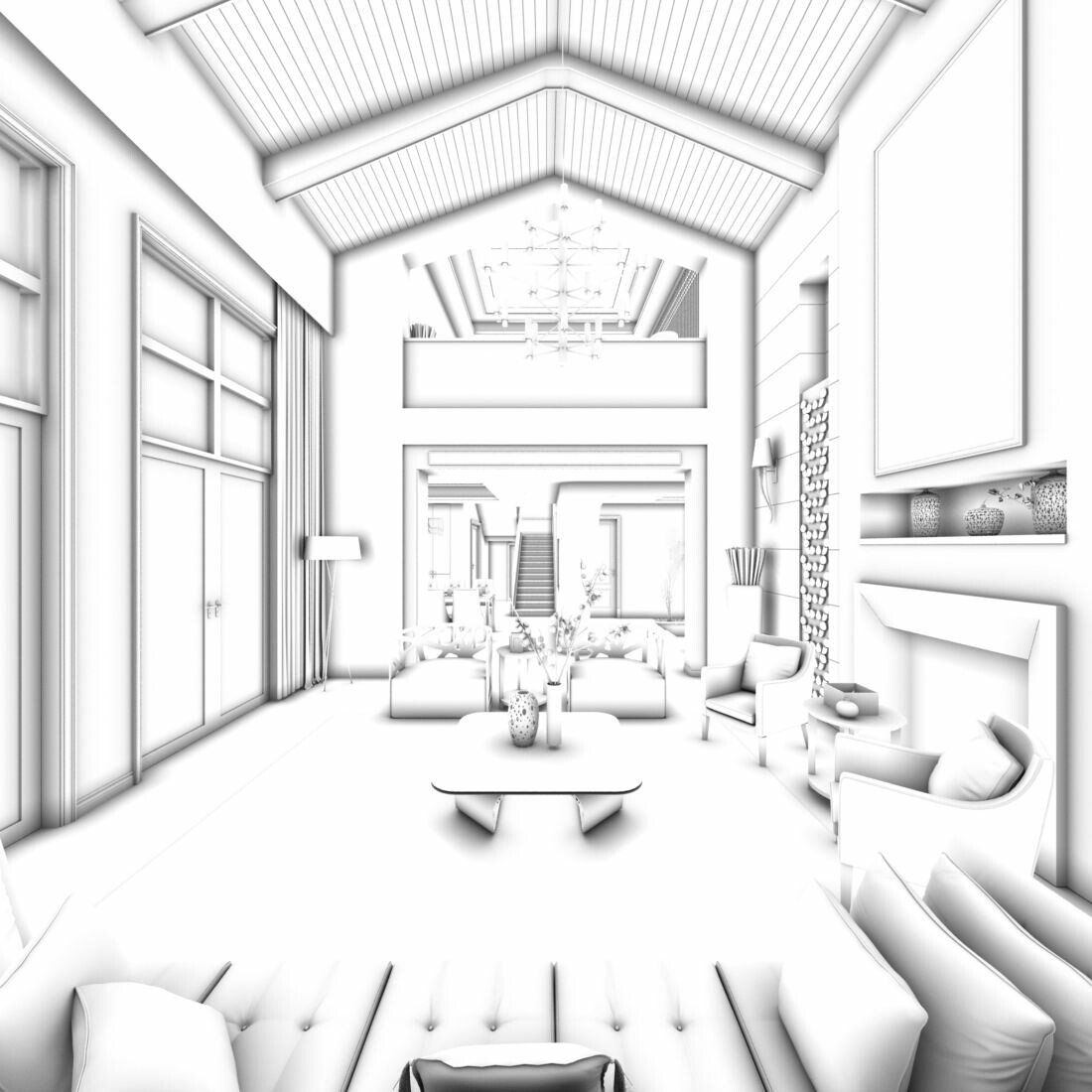 ArtStation - Avant-garde luxury family living room 166 | Resources