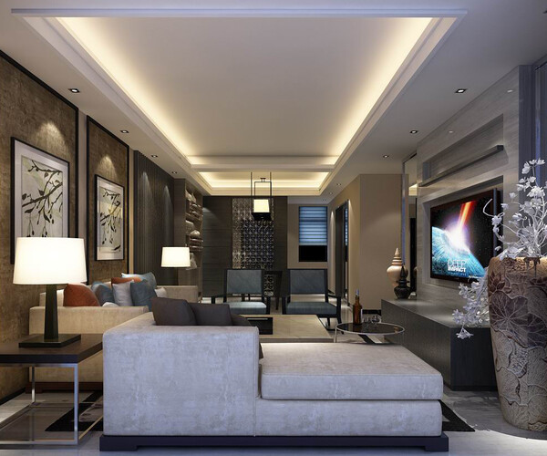 ArtStation - Fashion luxury family living room - 06 | Resources