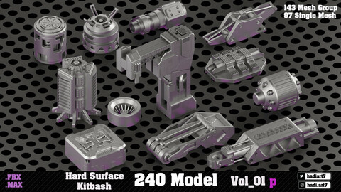 Hard Surface Kitbash 240 Model VOL01P