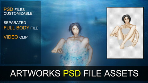 PSD SOURCES for CUSTOMIZATION - Girl in Underwater