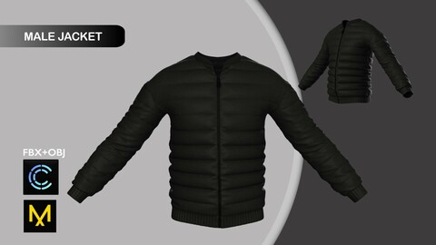 Male Jacket. Marvelous Designer/Clo3d project + OBJ + FBX