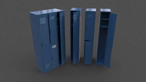 PBR School Gym Locker 04 - Blue Dark