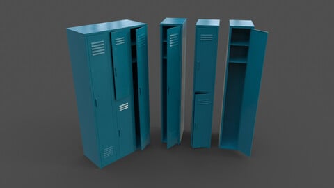 PBR School Gym Locker 04 - Blue Sea