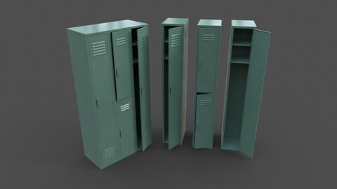 PBR School Gym Locker 04 - Green Light