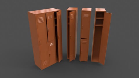 PBR School Gym Locker 04 - Orange