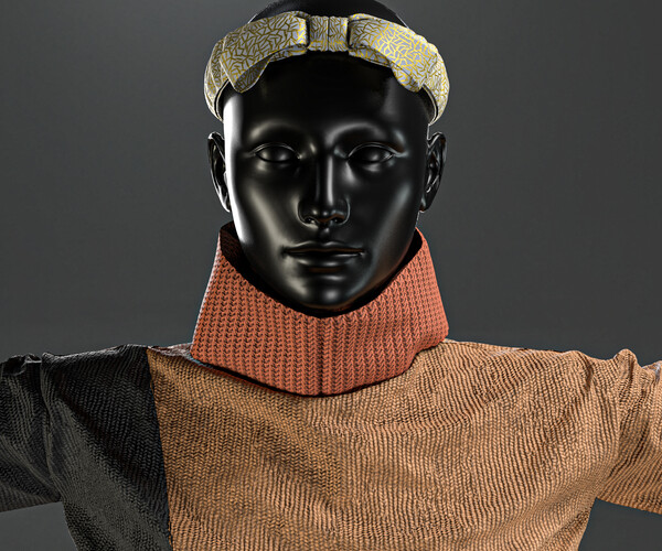 ArtStation Substance Painter (.SPP) Colour block knit & wideleg