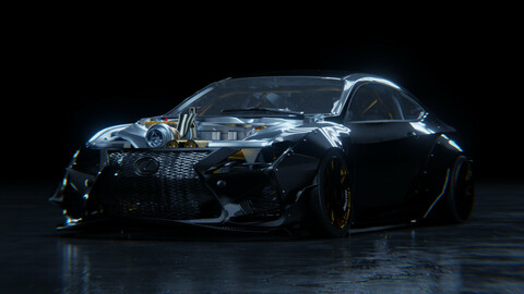 ArtStation - Ferrari 458 Twin Turbo Engine 3D Model