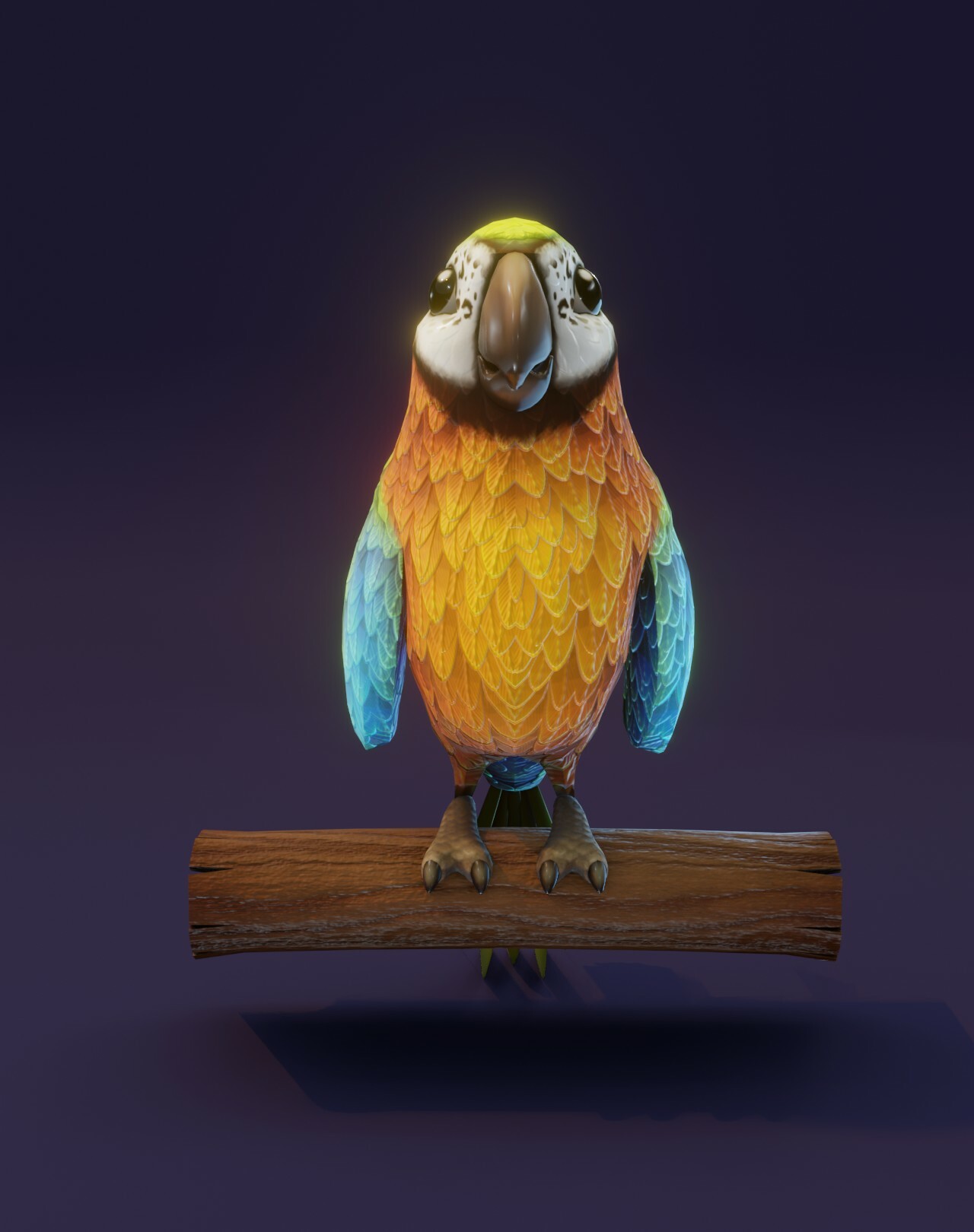 ArtStation - Cartoon Ara Parrot Blue-Yellow-Green Rigged 3D Model ...