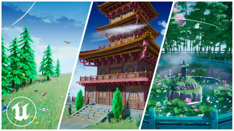 [UE4]Cartoon Stylized Oriental Fantasy Environment