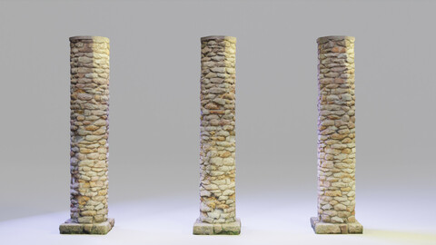 Stone Column Octagonal - Photogrammetry Scan