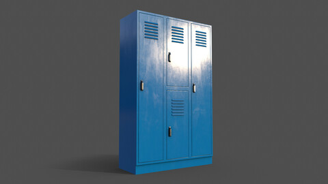 PBR School Gym Locker 05 - Blue Light