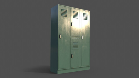 PBR School Gym Locker 05 - Green Light