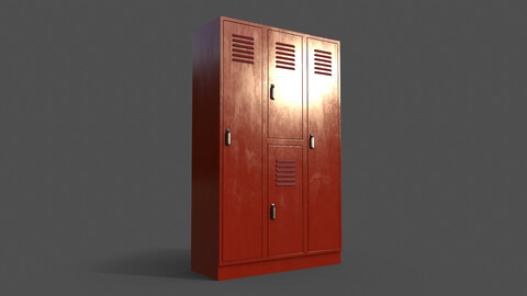 PBR School Gym Locker 05 - Red