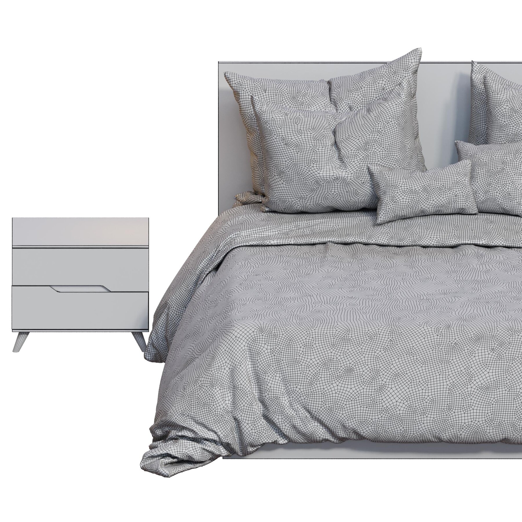 white Queen KIRSKÅL 7-piece bed in a bag set gray 