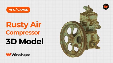 Rusty Air Compressor Raw Scanned 3D Model