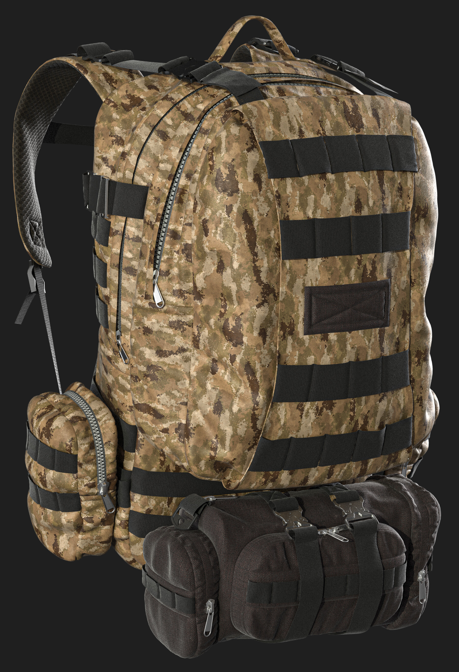 ArtStation - Tactical Backpack №2. Marvelous Designer / Clo 3D project ...