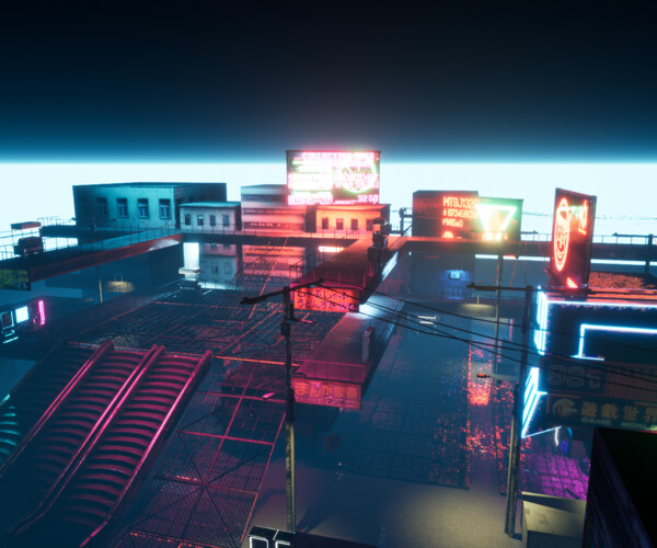 ArtStation - Cyberpunk City Scene (UE4 PACK) | Game Assets