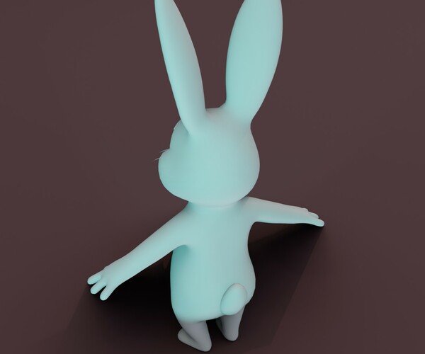 ArtStation - Cartoon Rabbit Rigged Base Mesh 3D Model | Game Assets