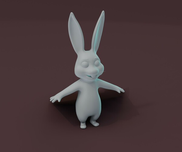 ArtStation - Cartoon Rabbit Rigged Base Mesh 3D Model | Game Assets