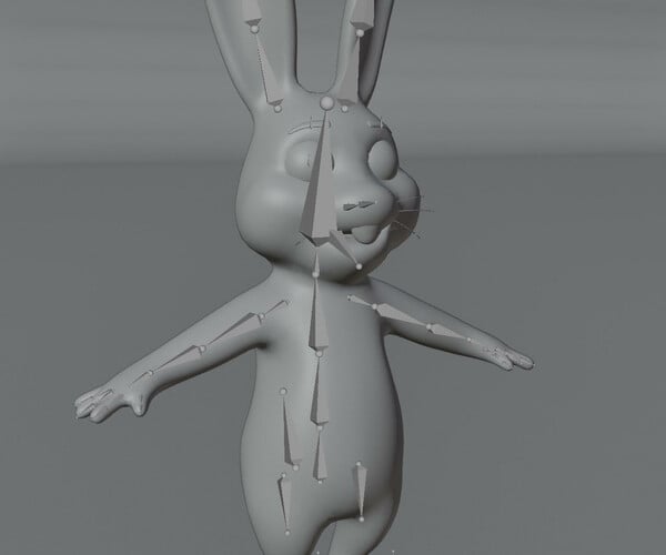 ArtStation - Cartoon Rabbit Rigged Base Mesh 3D Model | Game Assets