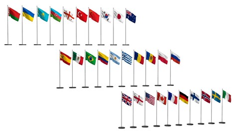 Flags of different countries 30 items