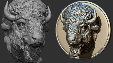 Bison head for pendant