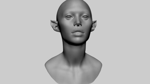 Female Creature Head Basemesh