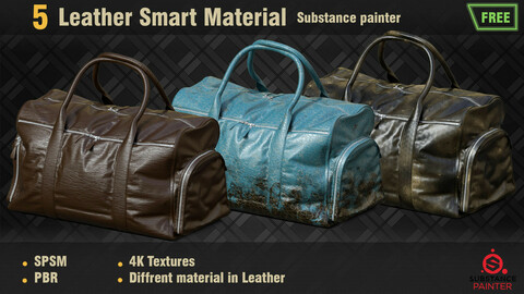 5 Free Leather Smart Materials PBR SPSM