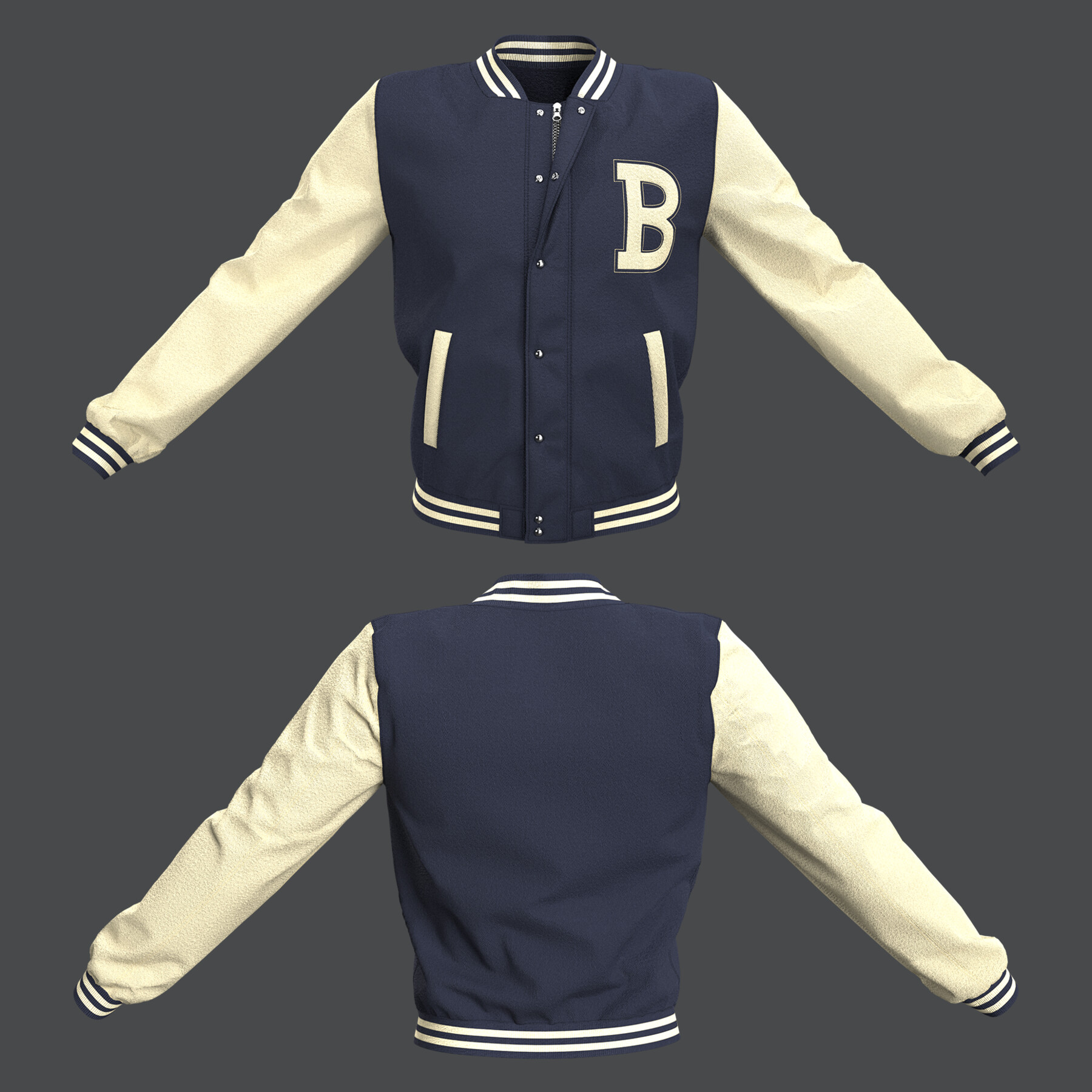 ArtStation - Men's jackets with a zipper. Clo3d, Marvelous Designer ...