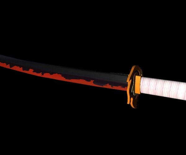 ArtStation - Rengoku Kyojuro sword - Kimetsu no Yaiba 3D model Low-poly ...