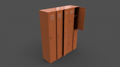 PBR School Gym Locker 07 - Orange