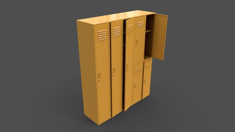 PBR School Gym Locker 07 - Yellow