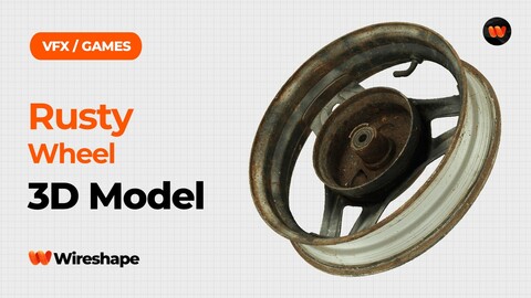 Rusty Wheel Raw Scanned 3D Model