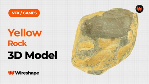 Yellow Rock Raw Scanned 3D Model