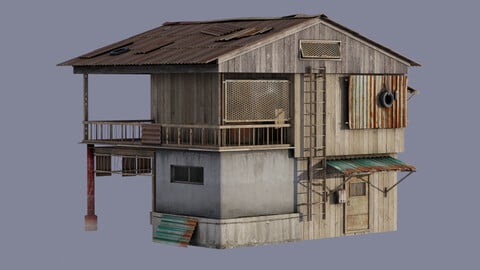 Post - apocalyptic Building | House | Wooden | Old