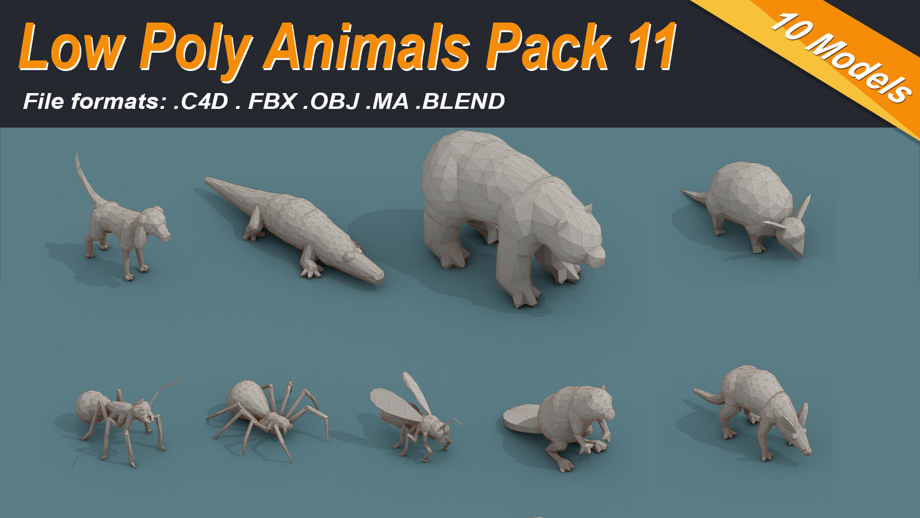 low poly animals