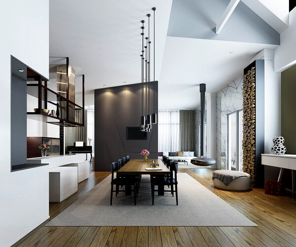ArtStation - Stylish family living room design 12 | Resources