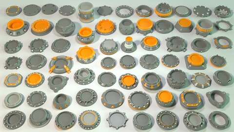 Industrial Kitbash - 3 - 70 pieces