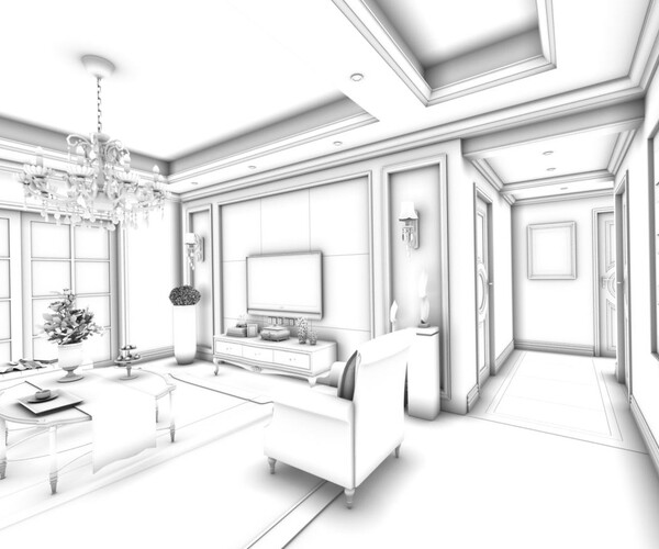 ArtStation - Stylish family living room design 17 | Resources