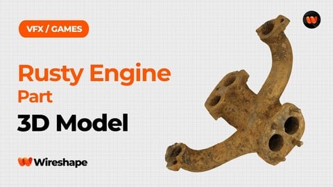 Rusty Engine Part Raw Scanned 3D Model