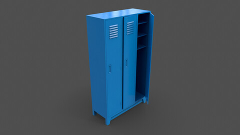 PBR School Gym Locker 08 - Blue Light