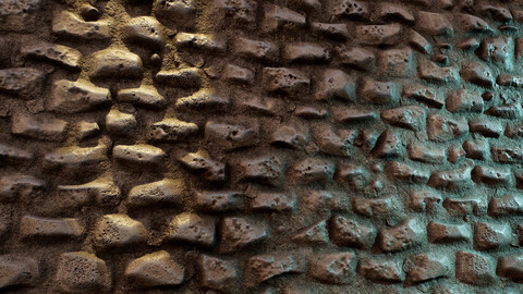 PBR - MEDIEVAL OR CAVE STYLE ROCK WALL - 4K MATERIAL