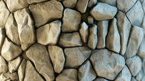 PBR - SOFT WHITE ROCKS SURFACE - 4K MATERIAL