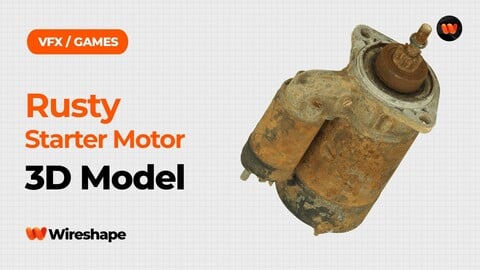 Rusty Starter Motor Raw Scanned 3D Model