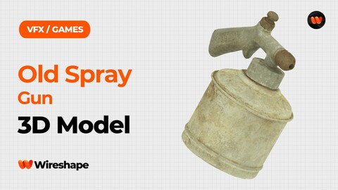 Old Spray Gun Raw Scanned 3D Model